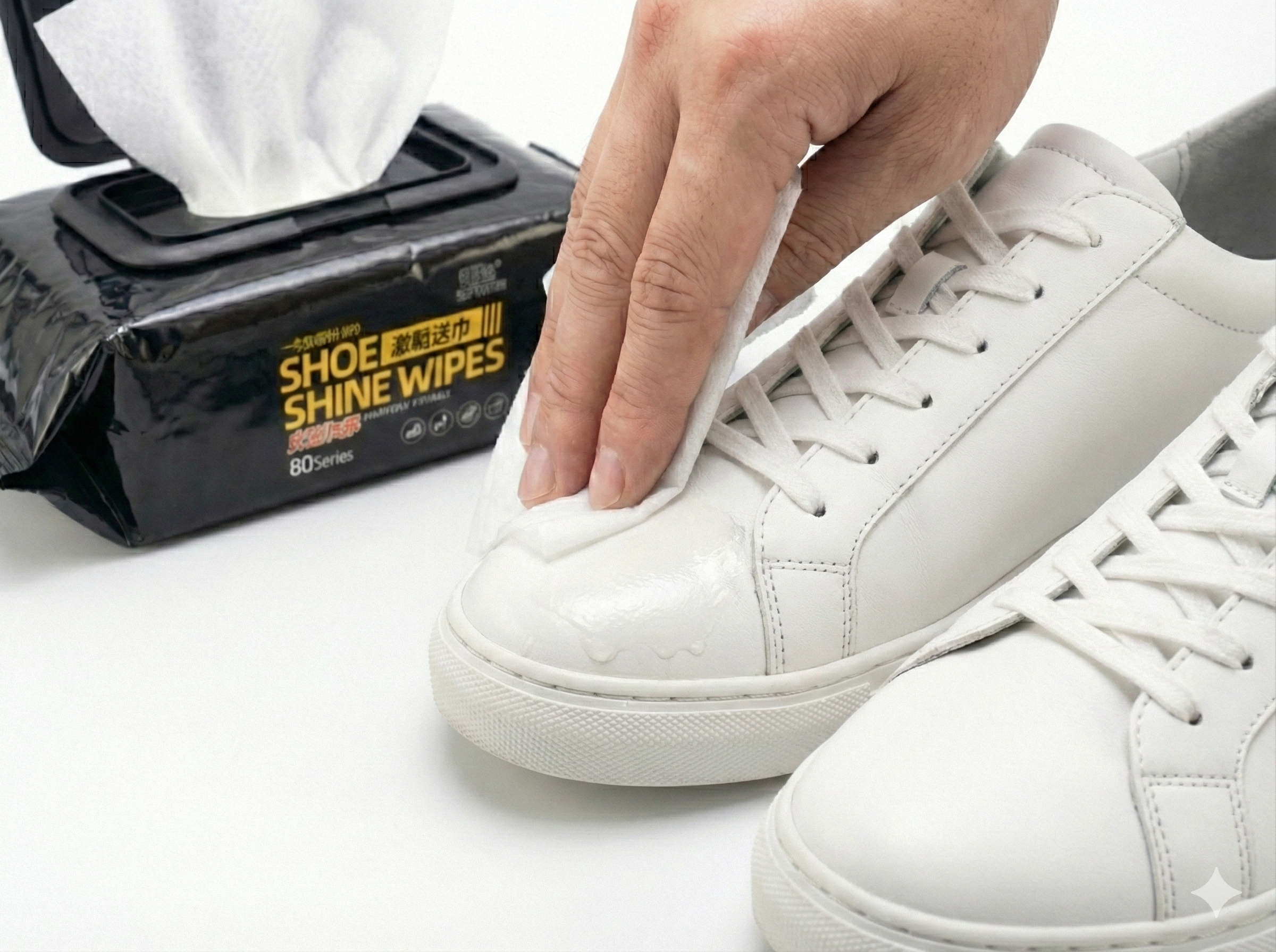 Shoe Shine Wipes – Buy 1 Get 1 FREE | Instant Shoe Cleaner & Polisher Wipes | Disposable Leather Shoe Cleaning Wipes for Office, Travel & Daily Use (2 × 80 Wipes)