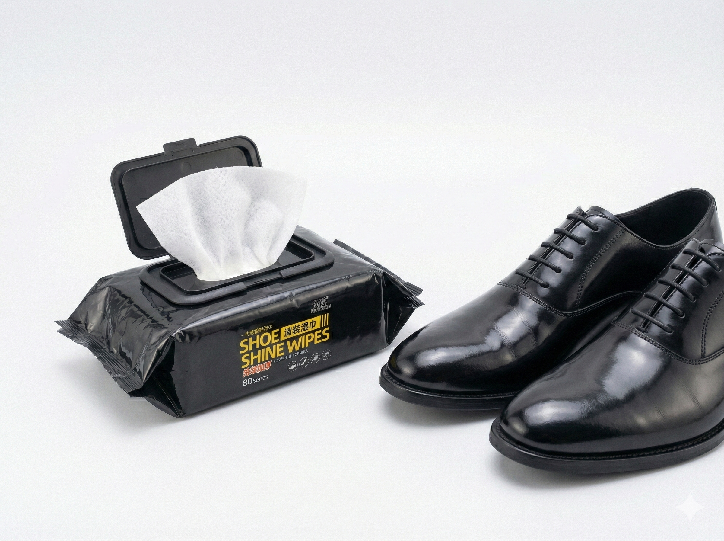 Shoe Shine Wipes – Buy 1 Get 1 FREE | Instant Shoe Cleaner & Polisher Wipes | Disposable Leather Shoe Cleaning Wipes for Office, Travel & Daily Use (2 × 80 Wipes)